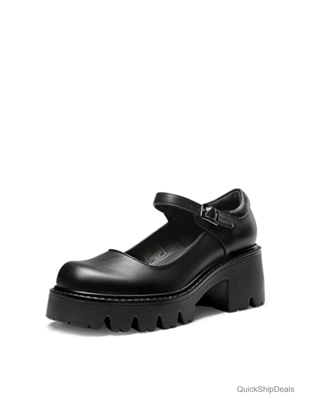 Women's Mary Jane Platform Pumps Chunky Block Heel Buckle Ankle Strap